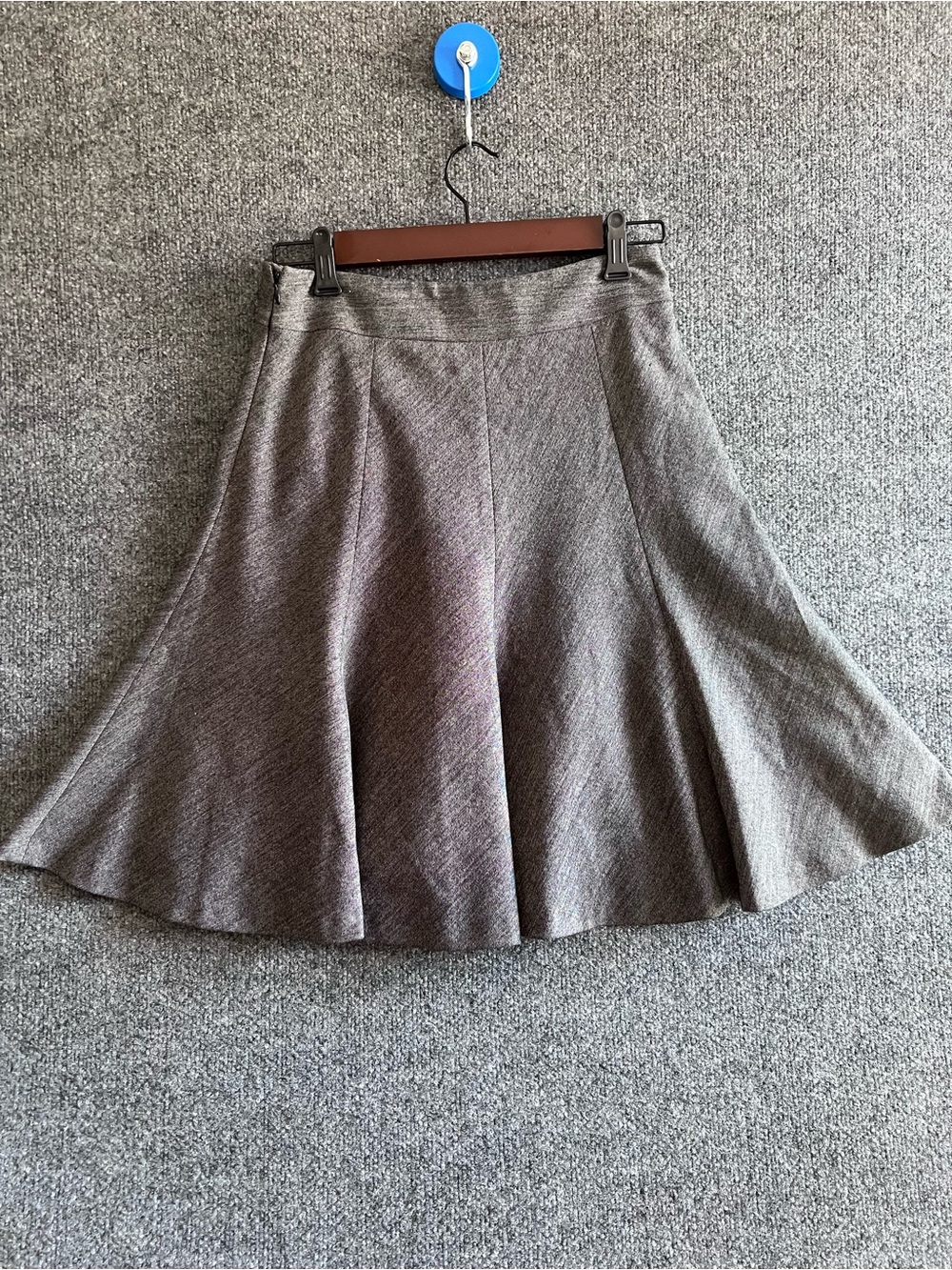 Rafaella Petite Skater Skirt 4P Gray Fit & Flare A-Line Lined